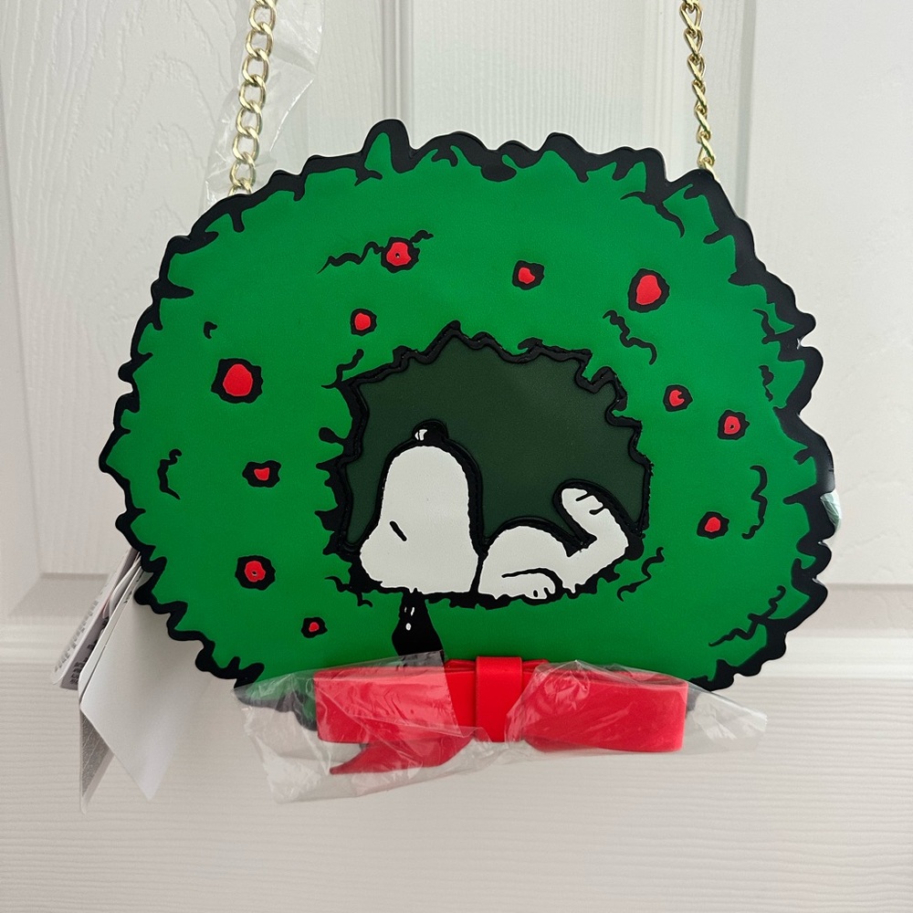 The Loungefly Snoopy Woodstock Light Up Wreath Crossbody